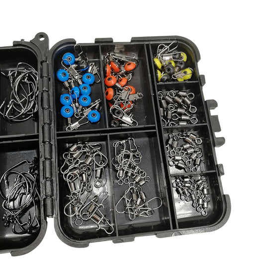 177-Piece Professional Fishing Accessories Kit Suitable For Outdoor Use - Includes Tackle Box, Swivels, Hooks & Beads