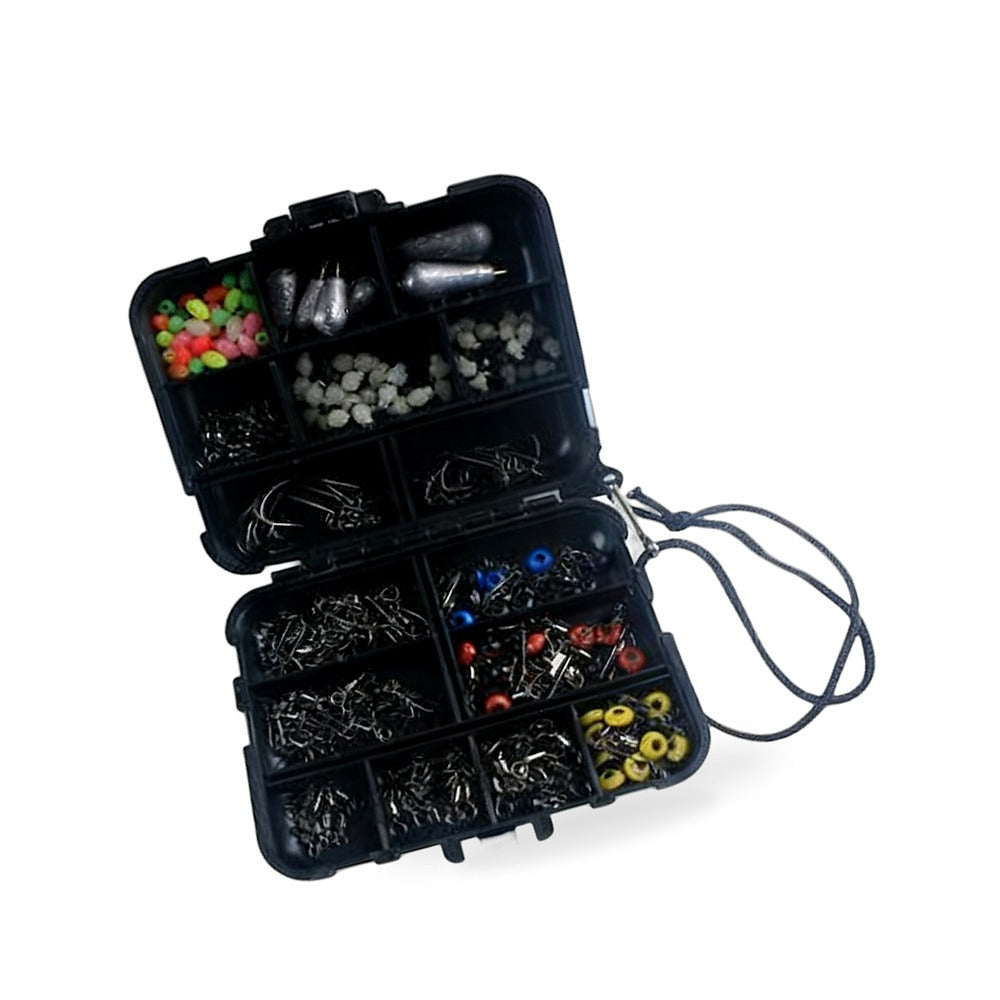 For outdoor 177Pcs/Set Fishing Accessories Tackle Kit Swivels Snaps Sinker Beads w/ Tackle Box - BD2