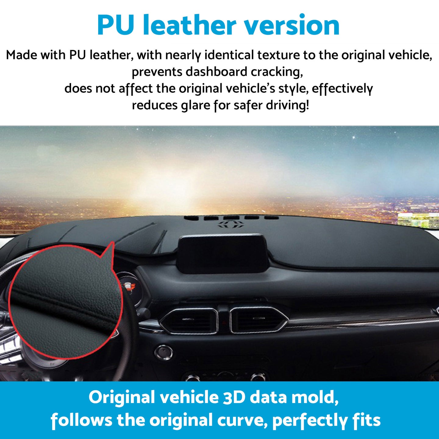 {{ Dash Mat Microfiber Leather Black Suitable For Nissan Navara NP300 D23 2015-On }} - Buy Car Parts Online at {{ Kaka Auto Parts }}.