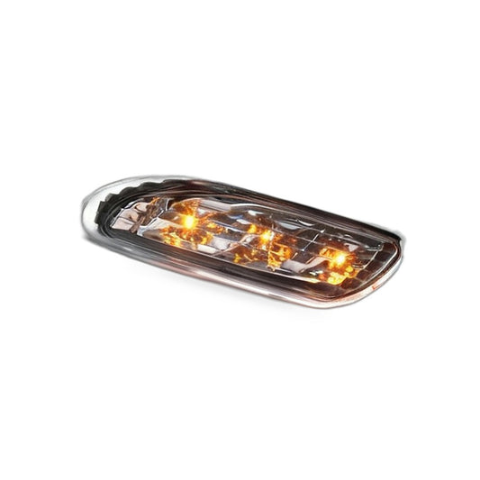LED Side Marker Turn Signal Front Bumper Light for 01-07 Mercedes W203 [Black Pair]