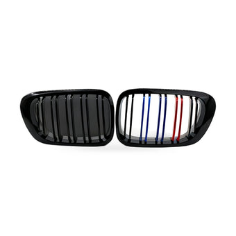 compare product Suitable for BMW 3 E46 M3 Coupe 1998-2002 Gloss Black Dual Line M Style Grille