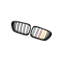 Gloss Black Dual Line Red Yellow Grille Suitable for BMW 3 E46 M3 Coupe 98-02 - BD1