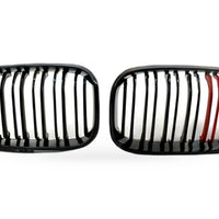 Gloss Black Dual Line Red Yellow Grille Suitable for BMW 1 F20 F21 LCI 15-17 - XQ1