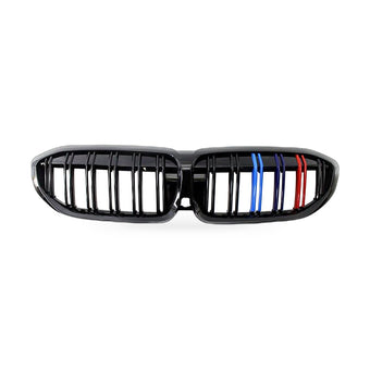 compare product Dual Line Gloss Black Tri-Color Stripe Grille Suitable for BMW 3 Series G20 G28