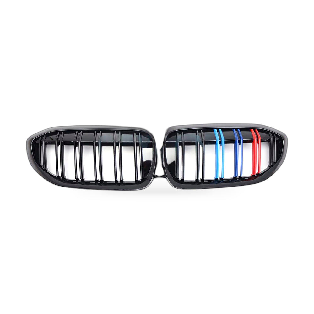 Dual Line Gloss Black Tri-Color Stripe Grille Suitable for BMW 3 Series G20 G28 - ZT3