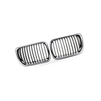 For BMW 3 Series E36 97-99 Modified Semi Chrome Gloss Black Grille Front Face - BD2