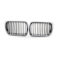 For BMW 3 Series E36 97-99 Modified Semi Chrome Gloss Black Grille Front Face - ZT2