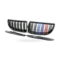 Gloss Black Dual Line Grille Suitable for BMW 3 Series E90 E91 06-08 - ZT2