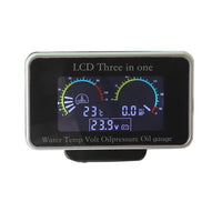 3-in-1 LCD Digital Gauge Suitable For Oil Pressure, Voltage & Water Temperature 12V / 24V Car & Truck