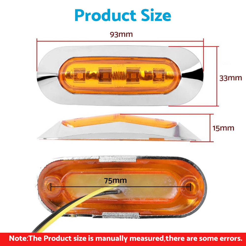 10x LED Clearance Side Marker Lights Suitable For Truck Trailer Lorry Amber