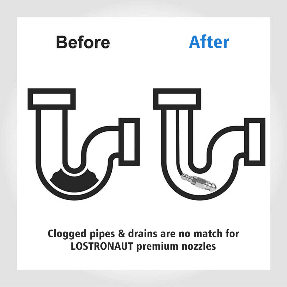 Stainless Steel Sewer Jetter Nozzle For Pressure Washer Suitable For 1in or 4in Drain Connection