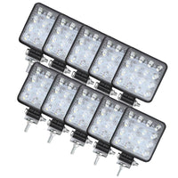 10x 4inch Flood LED Work Lights 80W 12V Square IP68 Suitable For Vehicle/Boat