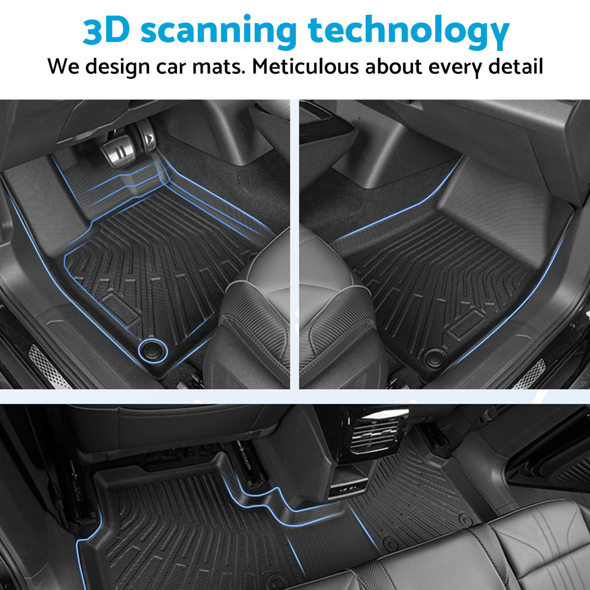Floor Boot Mats Kit 3D All-Weather Suitable For Nissan X-Trail 22-On T33 e-