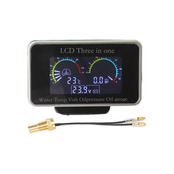 compare product 3-in-1 LCD Digital Gauge Suitable For Oil Pressure, Voltage & Water Temperature 12V / 24V Car & Truck