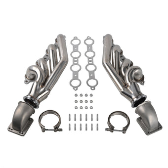 compare product 2x Turbo Exhaust Header Kit T3 T4 Suitable For Chevy LS1 LS2 LS6 LSX Camaro GTO