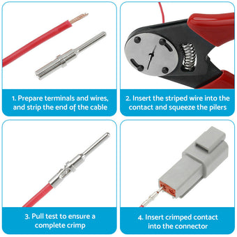 compare product 10x Deutsch DT2 Way Male and Female Pin Sets Electrical Connector Plug Waterproof
