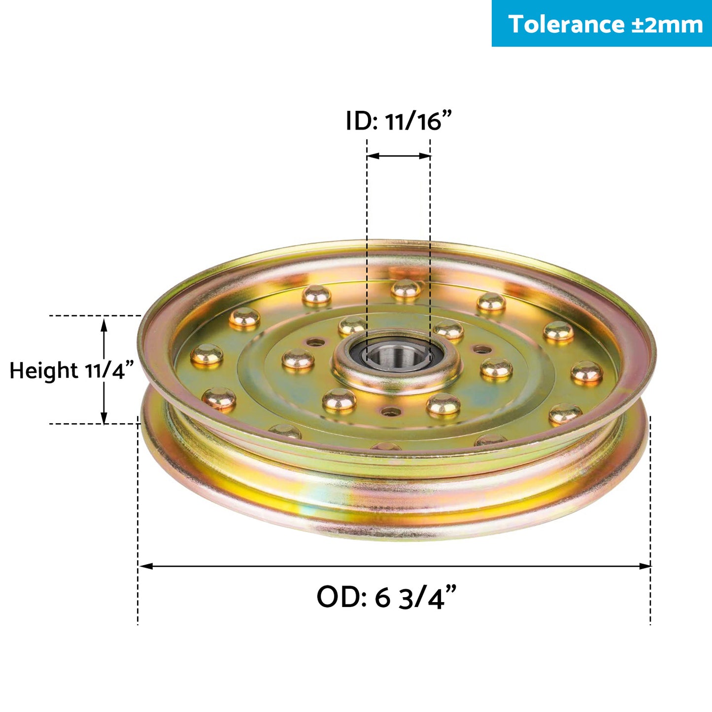 Deck Steel Flat Idler Pulley 116-4667 / 132-9424 Suitable For Toro Z Master