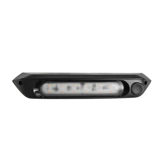 287mm Black Dual LED Bug Light 12V Awning Light with On/Off Switch Amber & White Lights