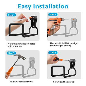 compare product Wall Mount Metal Hose Holder Organizer Hook Hanger for Water Hose Garage Hose
