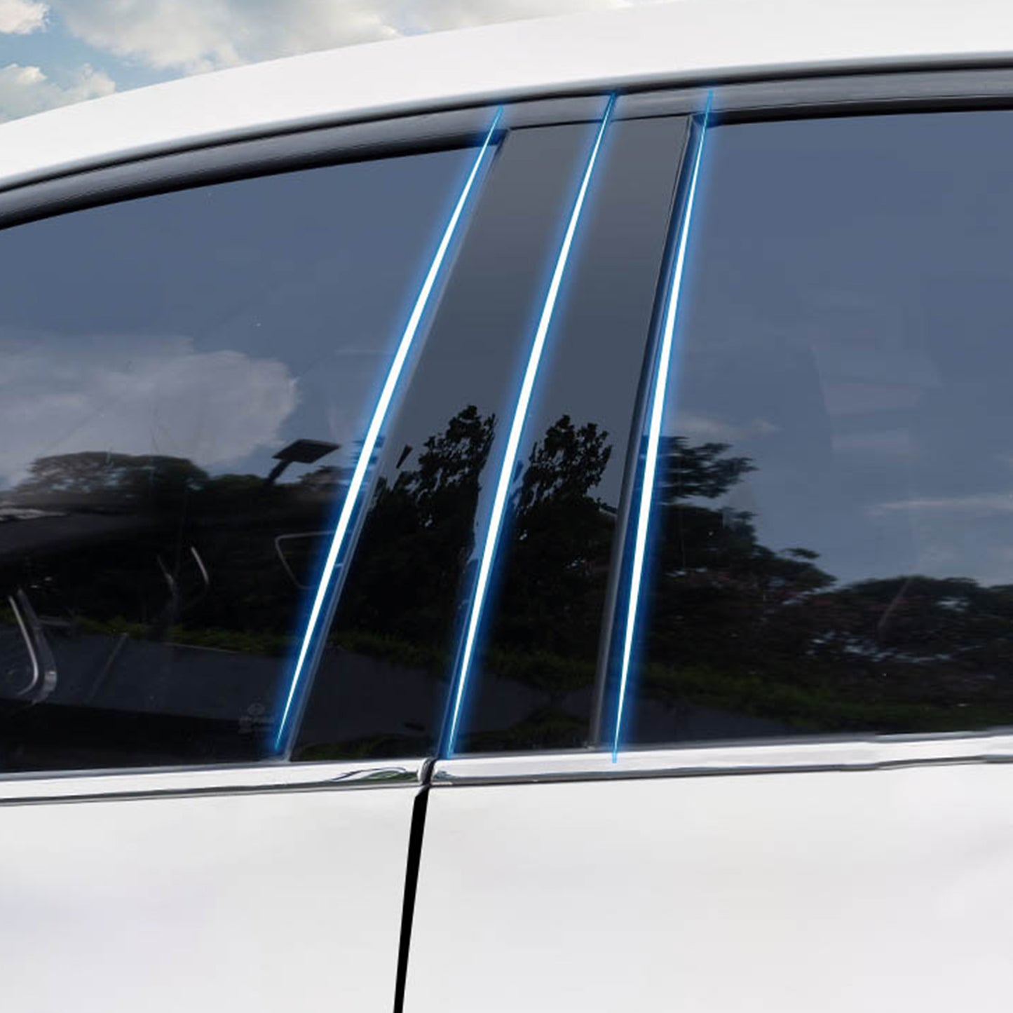 6x Black Pillar Post Cover Trims Suitable For Honda Civic 2022