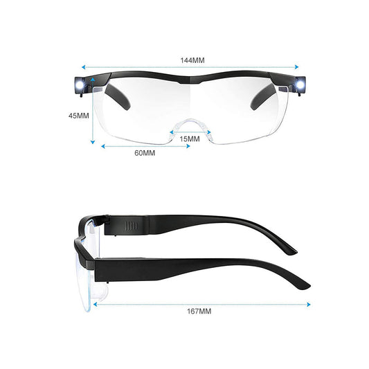 Unisex Magnifying Glasses Loupes 180% HD Vision Magnifier With LED Lighting Lamp