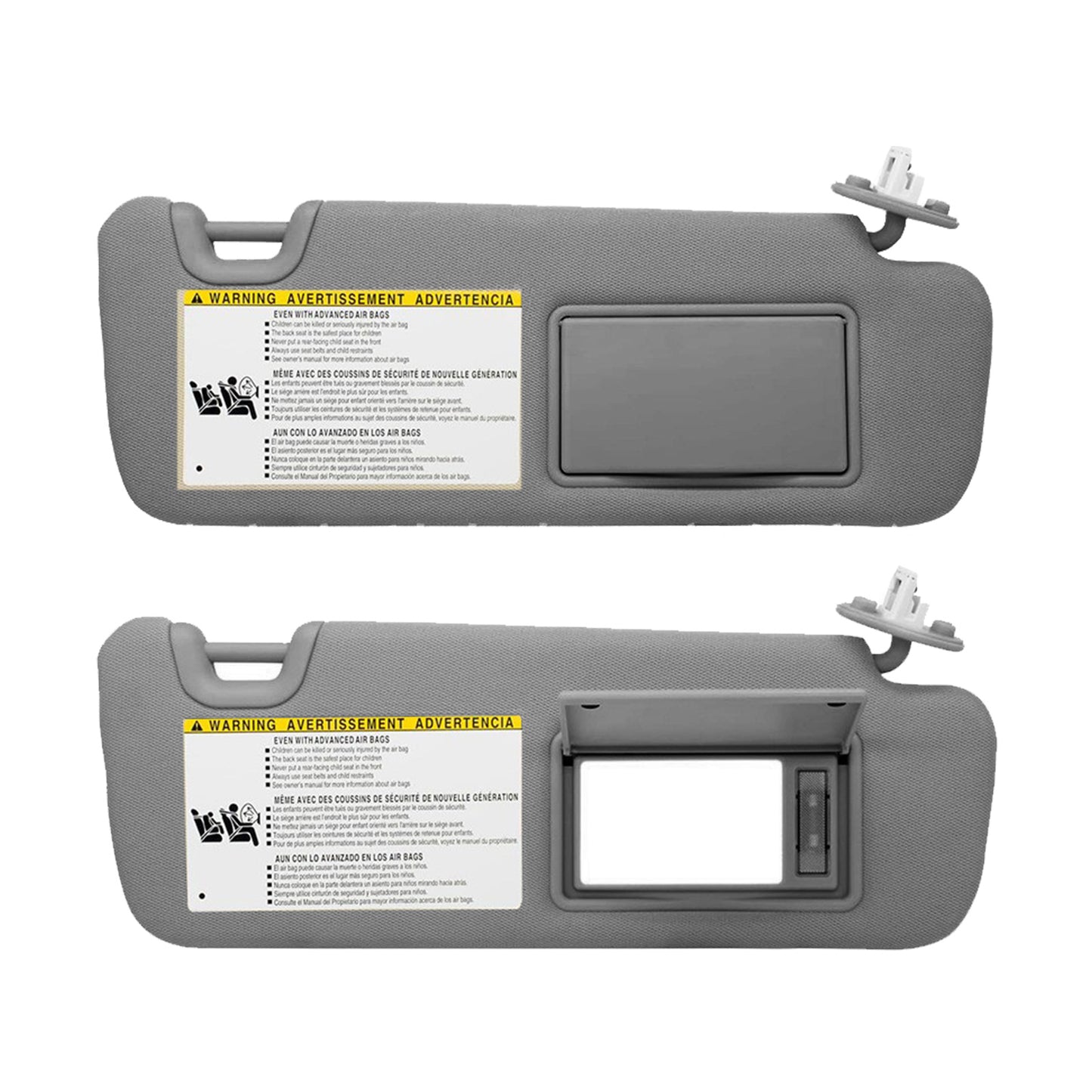 Right Driver Side Sun Visor With Vanity Light Suitable For Toyota Kluger 2014-2019 Gray
