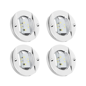 compare product 4x Round LED Marine Boat Cabin & Deck Courtesy Lights Suitable For Walkway ¡§C White Stern Light