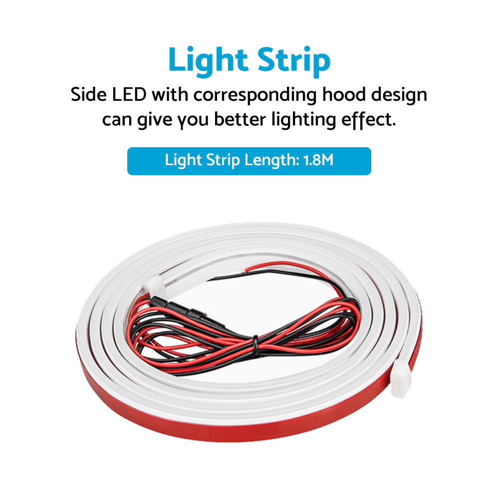 1. 8M  Start Scan Dynamic LED DRL Car Hood Light Strip Daytime Running Light