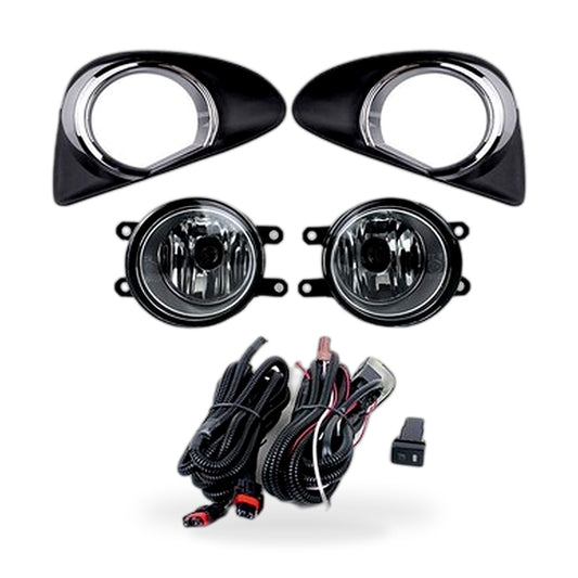 Fog Light Cover with LED Lens Suitable for Toyota Yaris Vios 2013-2014 Chrome - ZT2