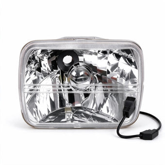 compare product 7x5 inch Square LED Headlight Assembly H4 Suitable for Jeep Wrangler Cherokee XJ