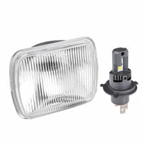 7" Square Head Lamp Set with H4 LED Globes Suitable for Jeep Wrangler CJ Ford - BD2
