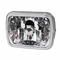 7" Square Head Lamp Set Clear Lens LED Globes Suitable for Jeep Wrangler Land - BD2