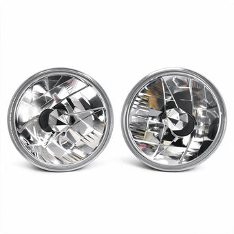 compare product 7 Inch Round Head Lamp Diamond Look Set Suitable for Jeep Wrangler CJ Hummer