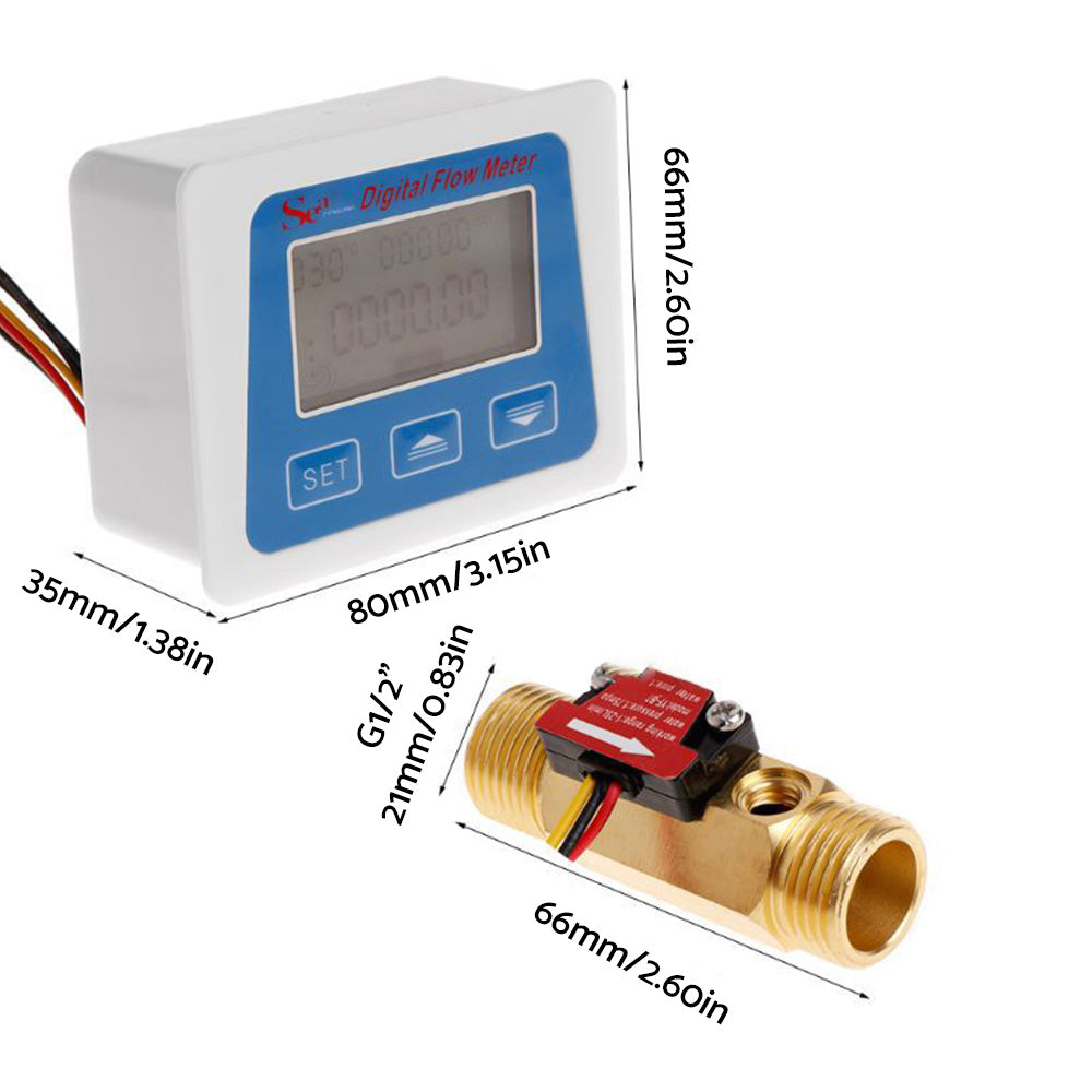 Digital LED Turbine Gauge Suitable For Kerosene, Fuel & Water Flow ¡§C 1?? or 2?? Sensor Meter
