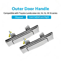 Pair of Chrome Door Handles Suitable For Toyota Land Cruiser 60 / 70 / 75 / 78 / 79 1980-2007