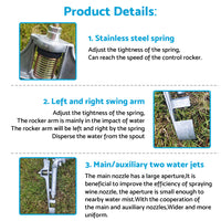 360?? Angle Rotation Lawn Water Sprinkler Impact Spray Gun Suitable For Adjustable Alloy Irrigation