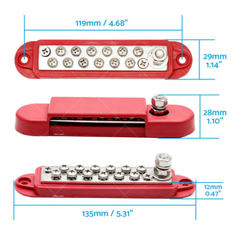 compare product 1 Piece 12 Way Bus Bar Power Distribution Rated Terminal Block For Auto Marine