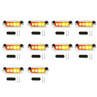 10x LED Clearance Side Marker Lights Suitable For Truck Trailer Caravan Amber & Red