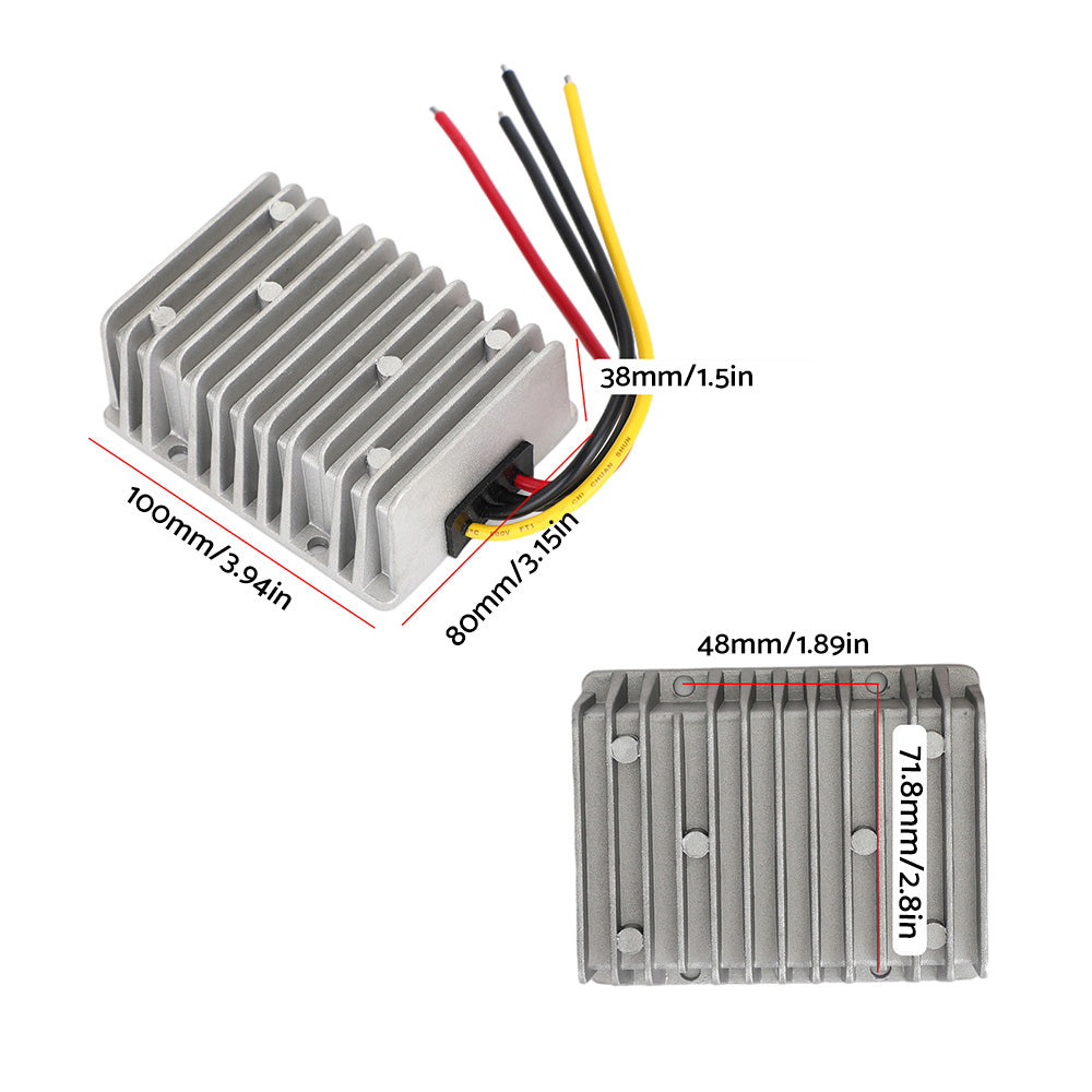 36V/48V to 24V 30A Step Down Waterproof DC-DC Converter Power Supply Regulator