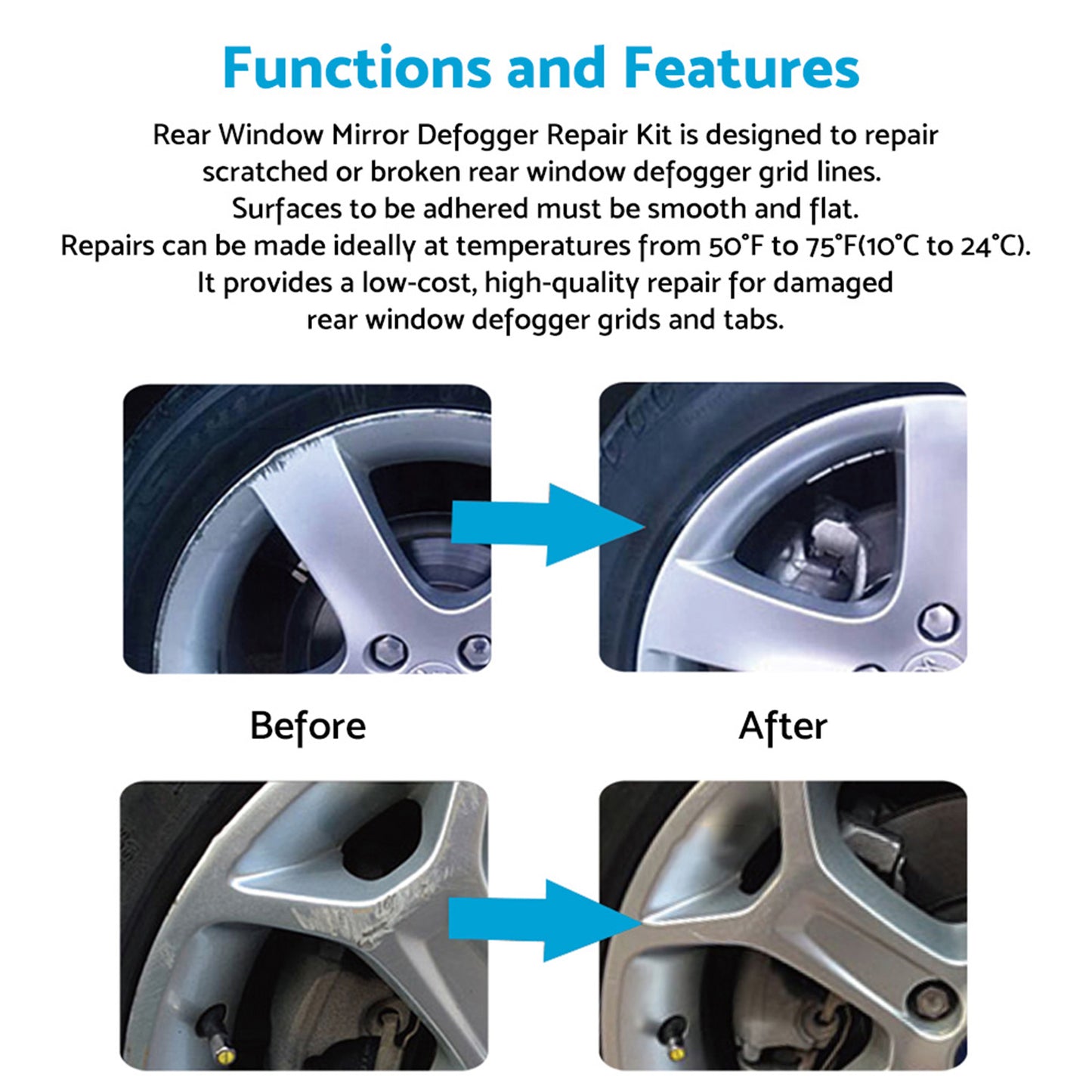 Silver Alloy Wheel Rim Scratch Repair Kit Tool Set Suitable For Car Kerb Damage