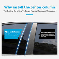 8x Black Pillar Post Cover Trims Suitable For Honda Civic Sedan 2012-2015