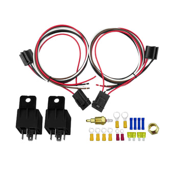 compare product Dual Electric Fan Relay Sensor Kit with 12V Thermostat Switch 175-185??F 40Amp Suitable For Universal Cars