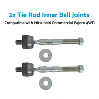 2x Tie Rod Inner Ball Joint Suitable for Mitsubishi Commercial Pajero 4WD 00-10