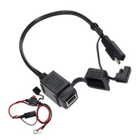 2x SAE to USB Charger Cable Adapter Waterproof Suitable For Motorcycle GPS Phone