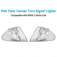 Pair Clear Corner Turn Signal Lights Suitable for BMW E46 98-01 3 Series