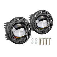 2x 3inch Flush Mount LED Work Light Bar Reverse Fog Lamp 4WD White Yellow 8D Len