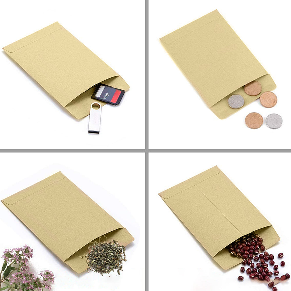 Kraft Paper Seed Packets Garden Storage Bags Mini Envelopes 6x11cm