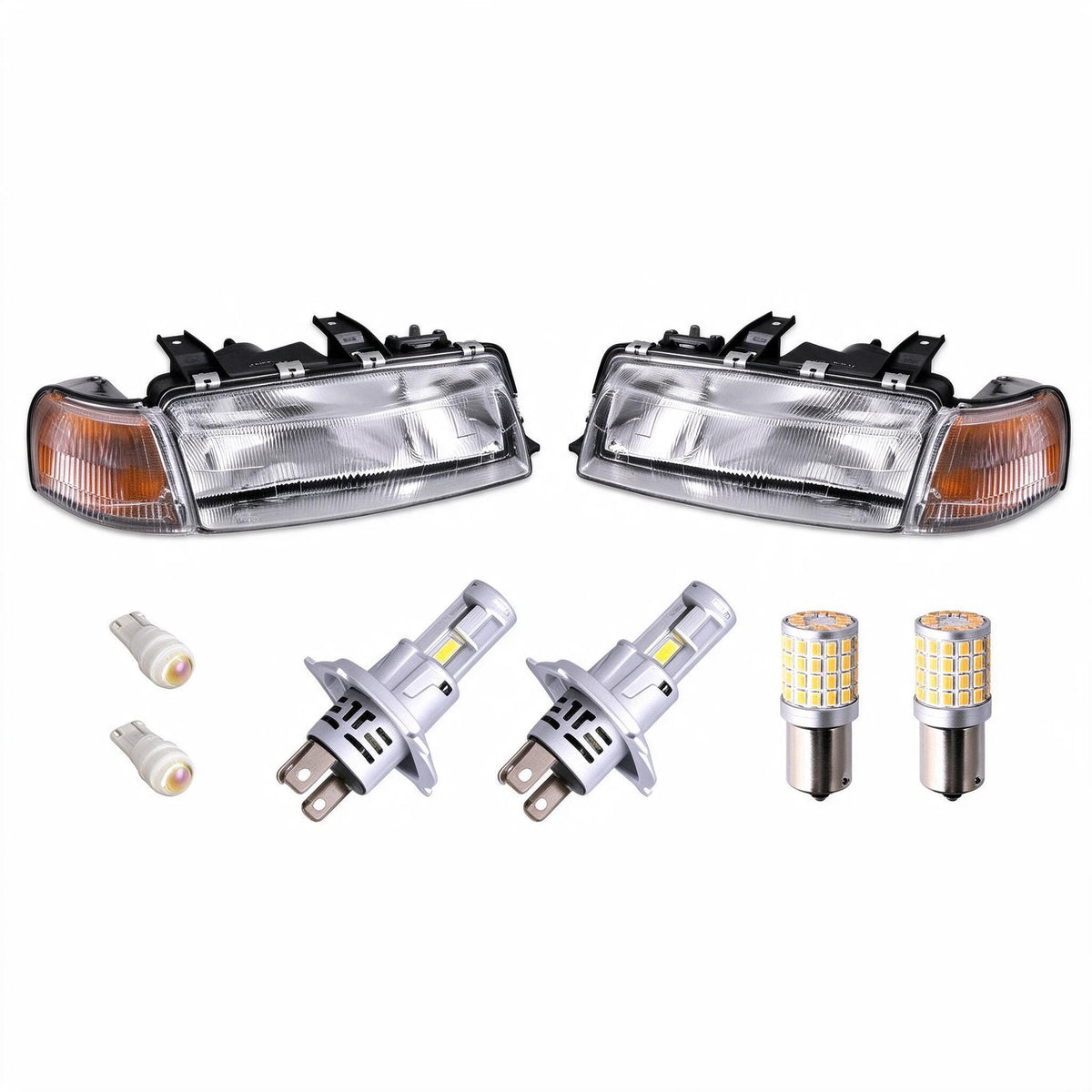 Head Light with Indicator and LED Globes Set Suitable for Holden Commodore VR VS - BD1