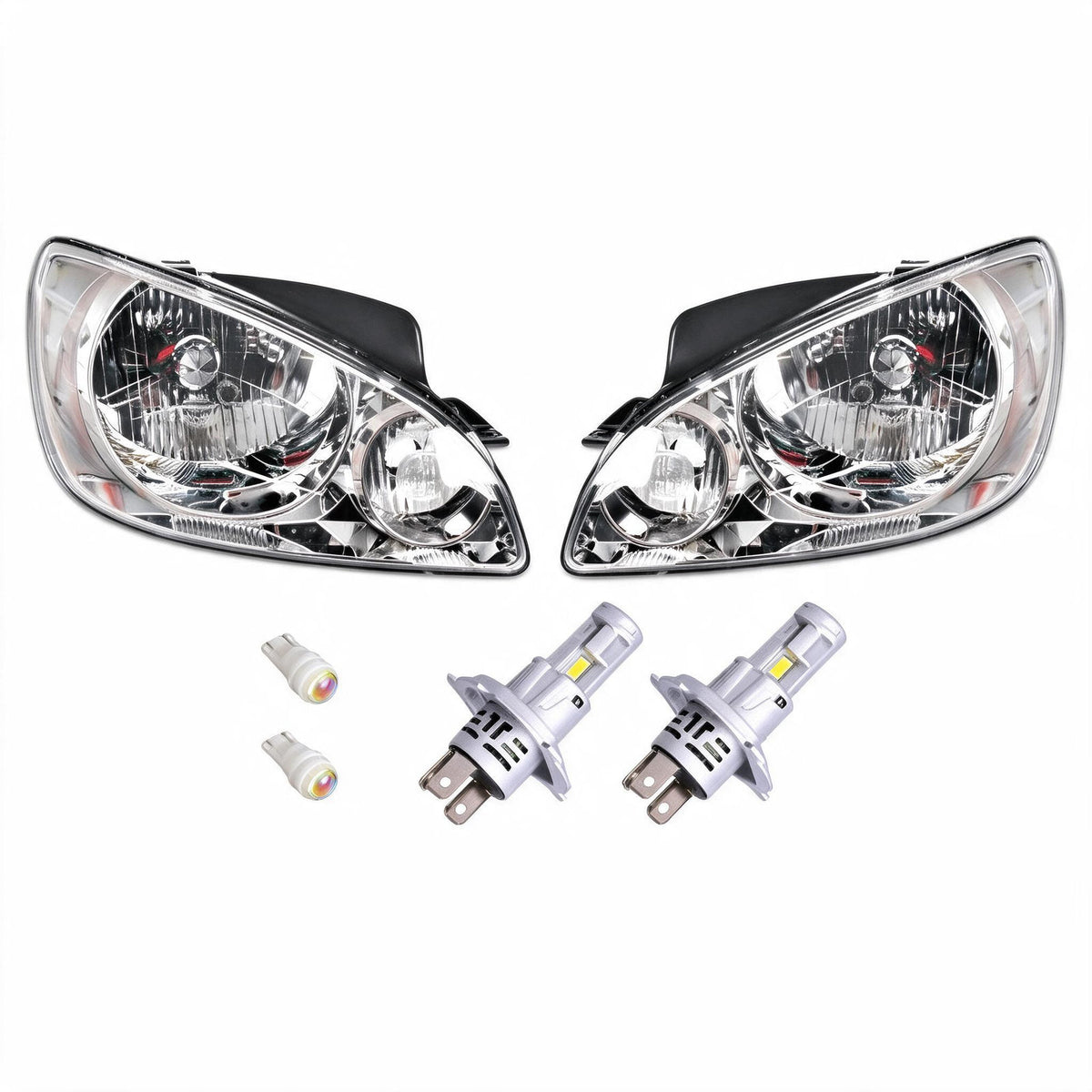 Headlight Assembly Pair with LED Globes Suitable for Hyundai Getz 2009-2011 - BD1