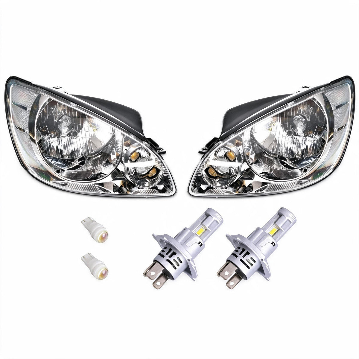 Head Light Assembly LH RH with LED H4 Globes Suitable for Hyundai Getz 2005-2007 - BD1